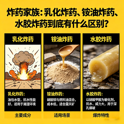 荔波炸药家族：乳化炸药、铵油炸药、水胶炸药到底有什么区别？